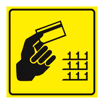 Тактильная пиктограмма «Банкомат», ДС19 (пленка, 150х150 мм)